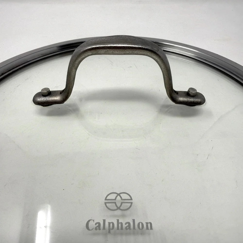 Calphalon 10 Inch Tempered Glass Lid with Stainless Steel Rim and Metal Handle